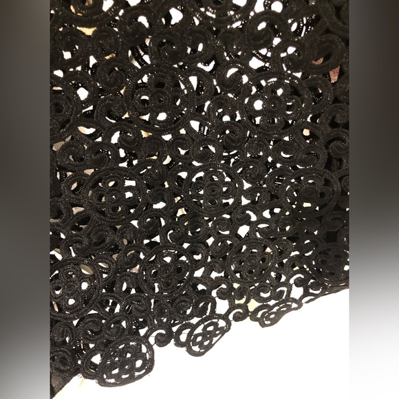 Guipure lace midi dress with high neck. High quality fabric. - Picture 3 of 4